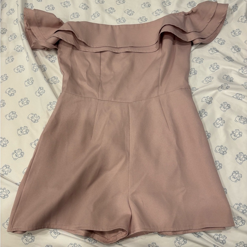 Missguided Pink Off-Shoulder Romper